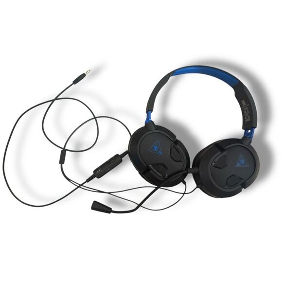 Black and Blue Over-Ear Gaming Headset with Inline Microphone - Picture 1 of 3